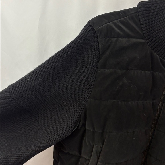 Athleta Hanover Hybrid Jacket Size XL /T Puffer Coat Black Merino Wool Blend - Picture 5 of 12